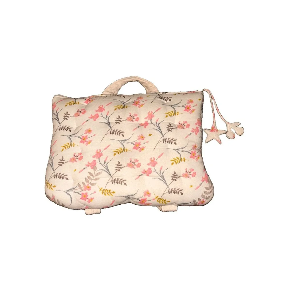 Bonpoint Liberty Floral Quilted Pillow Backpack Girls Pink Cotton Rare